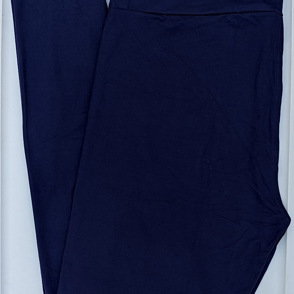 OS LuLaRoe One Size Solid Dark Navy Blue Leggings NWT